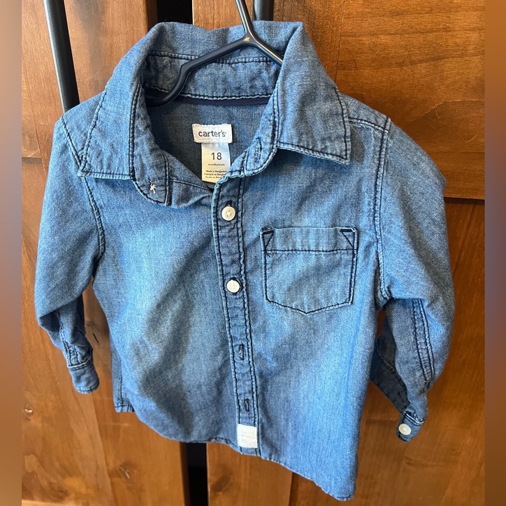 Carters jean button up!